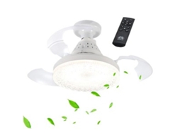 Ventilador De Teto Moderno Com Controle Remoto, 3 Velocidades, Regulável, 3000 6500k, Ultra Silencioso Zeuxo