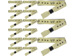 Conjunto De 20 Pulseiras Vip Douradas Em Tecido Para Eventos E Festivais, Ideais Para Acesso Rápido E Controle De