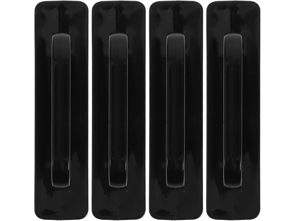 Conjunto De 4 Puxadores Autoadesivos Para Portas Armários, Removíveis, Em Abs Preto