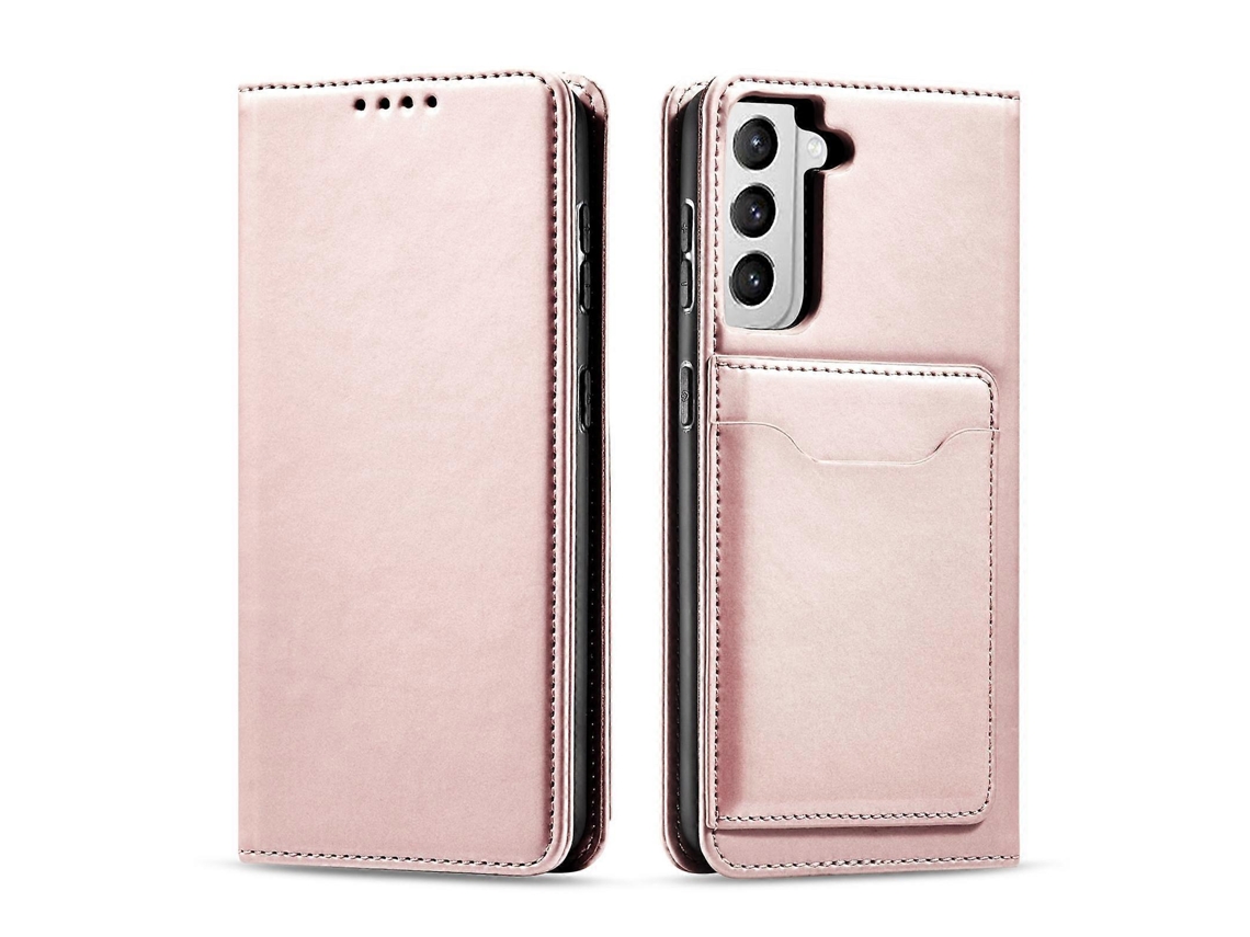 Capa De Couro Para Celular Com Suporte Para Cartão Magnetism Skin Feel