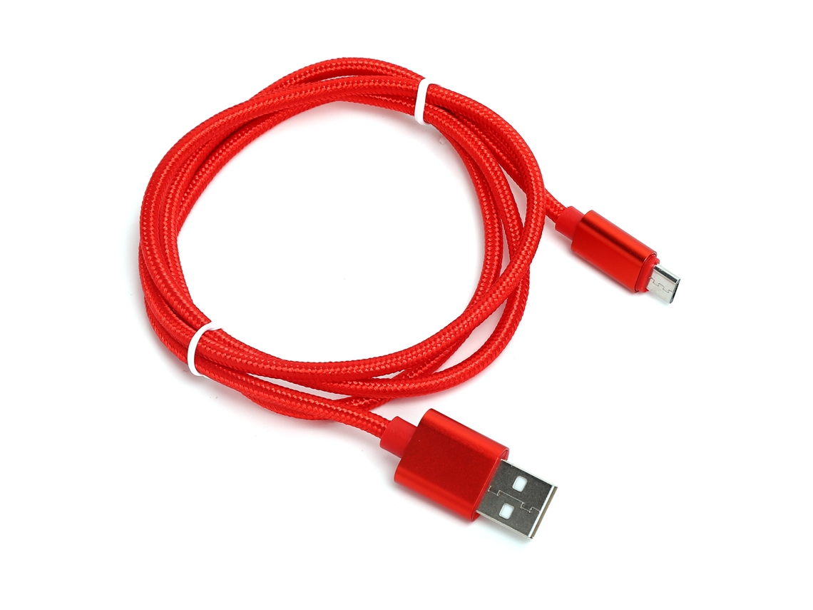 Cabo de Dados 1m Vermelho Micro Trançado Durável Cabo Usb EOOCOO (carregamento e Sincronização de Dados)