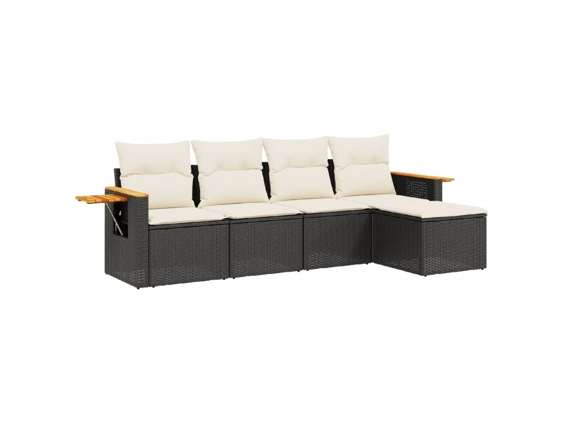 Garden Sofa Set, Garden Sofa Sets Vidaxl Preto Rattan / Vime (n/a)