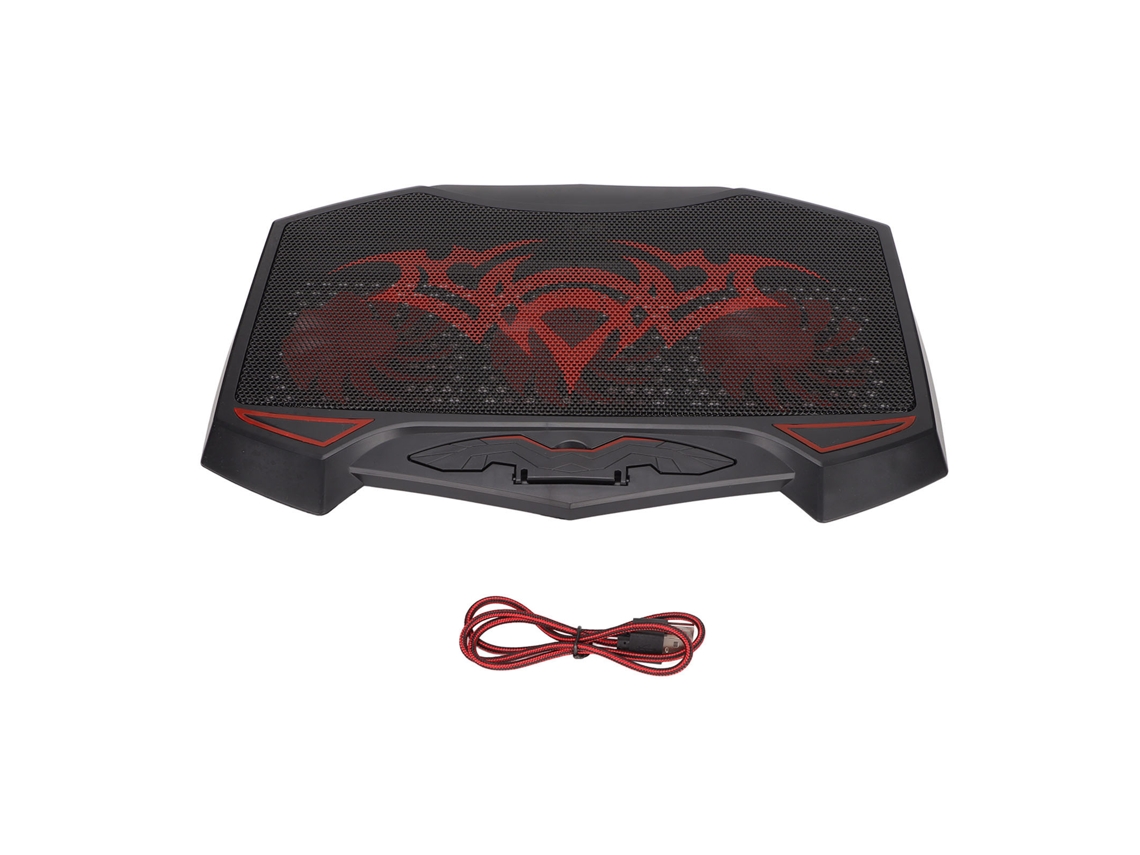 Base Para Enfriamiento De Portátil Gaming Con 3 Ventiladores Led Rojo, 5 Ángulos Ajustables Y Puertos Usb Dual Para Portátiles De 16 Pulgadas