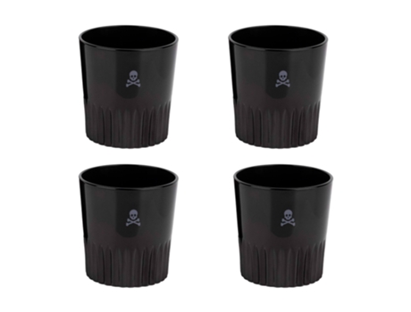 SCALPERS HOME Conjunto de 4 Copos de Uísque Preto 345Ml