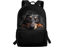 Mochila Infantil Com Estampa De Cachorro, Escolar Para Meninas E Meninos, Dachshund Preto, Tamanho