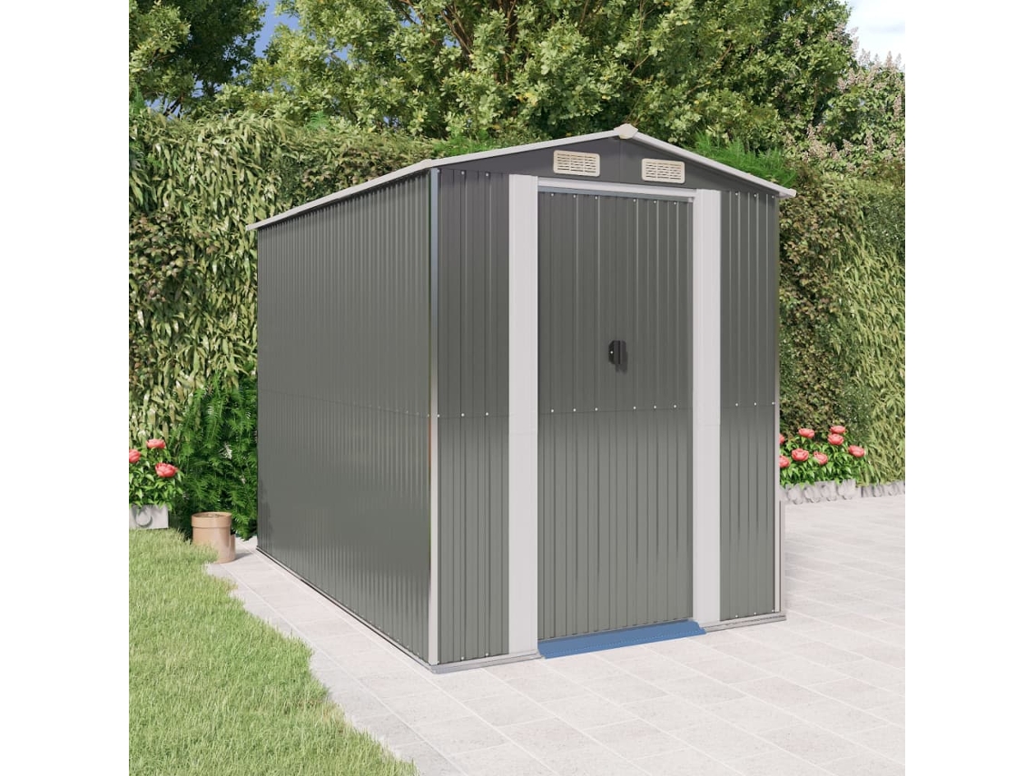 Vidaxl Abrigo De Jardim 192x274x223 Cm Aço Galvanizado Cinzento-claro