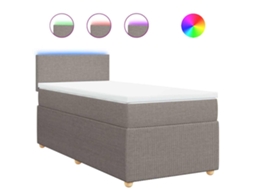 Box Spring Bed, Box Spring Beds Vidaxl Cinzento-acastanhado Tecido (90 X 200 Cm)