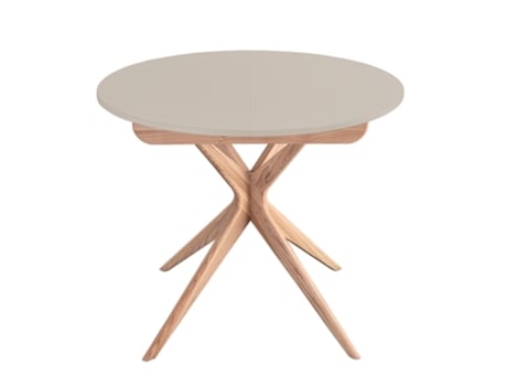Mesa Redonda Extensível, 90 X 90 X 75, Castanho Claro, Para 4 Pessoas, Ragaba, Jubi