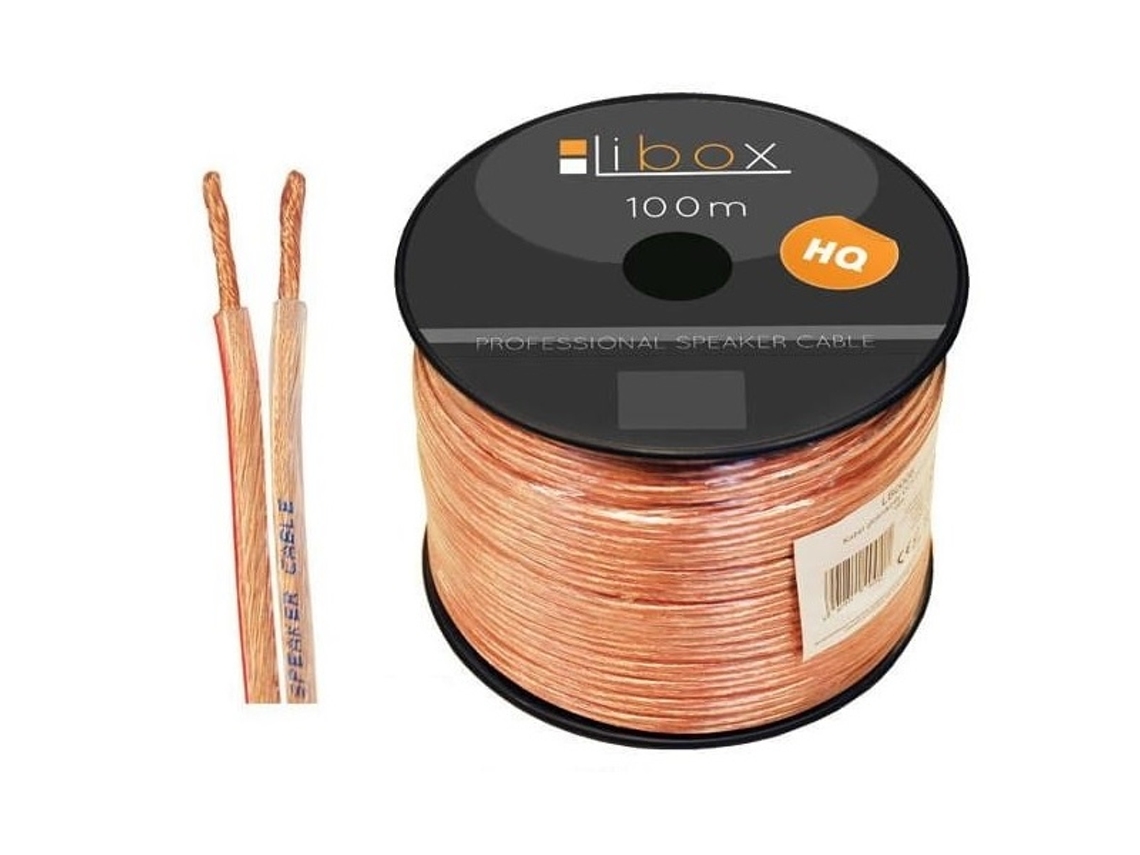 Libox Kabel Głośnikowy 2x0,50mm Lb0005 Cabo De Áudio 100 M Transparente