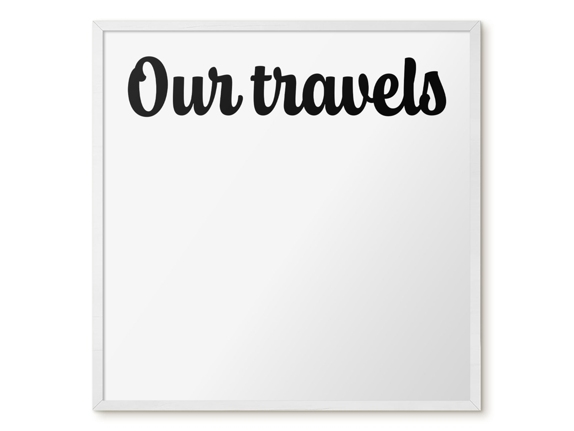 Magnetic Glass Board Our Travels For The Hall Espelharte (50x50 Cm)