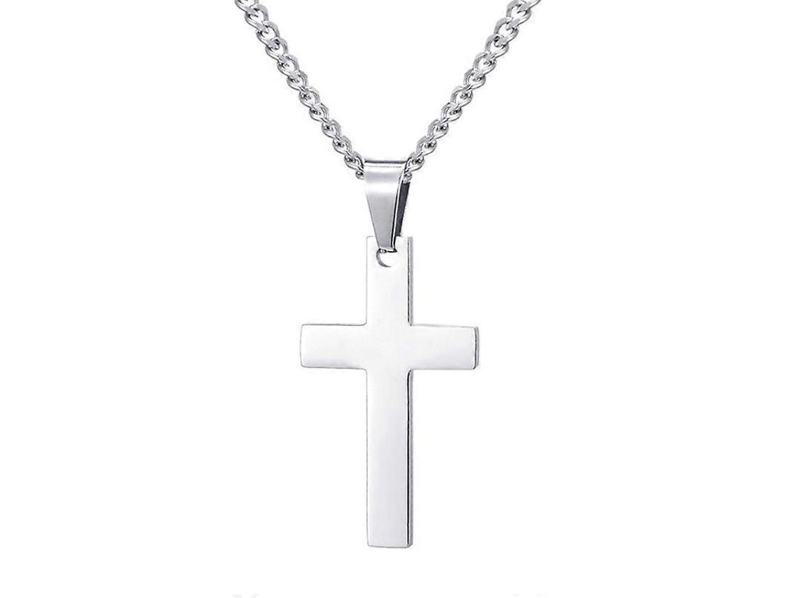 Colar Masculino Moderno Com Pingente De Cruz Simples Em Liga Metálica, Joia Para Presente De Natal. Hengjian
