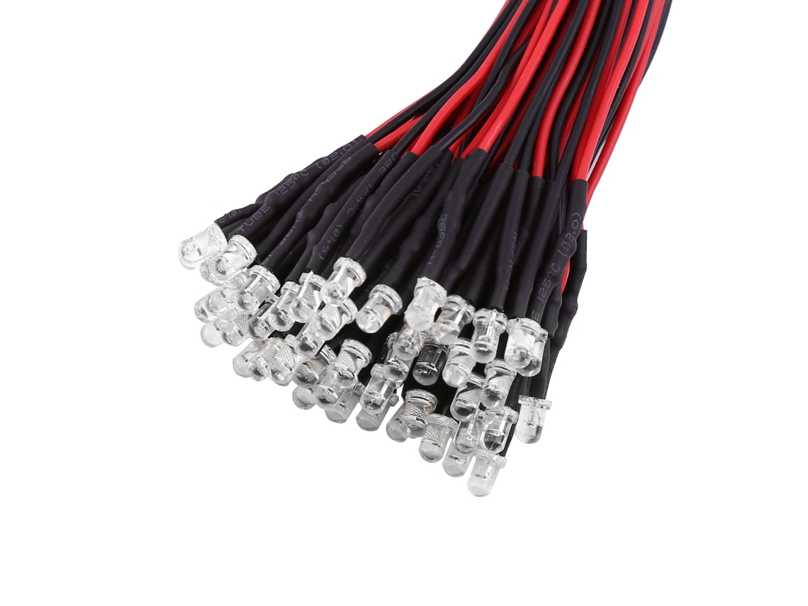 50 Diodos Led Pré-fiosos 12v Com Flash Lento