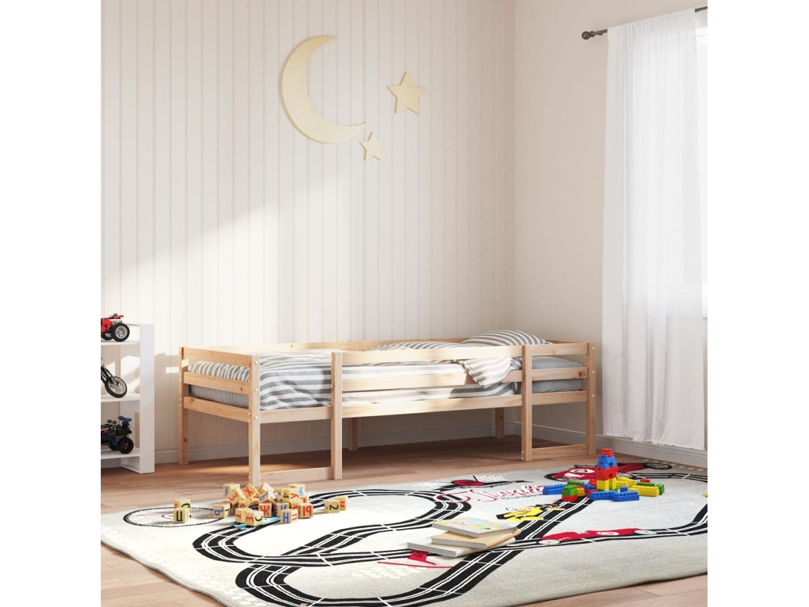 Vidaxl Estrutura De Cama Infantil 75x190 Cm Madeira De Pinho Maciça