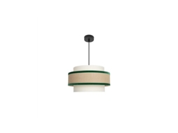 Luminária Pendente Cornalina, Ø40cm, Altura Regulável, 1xe27 , Bege E Verde Fabrilamp (lâmpada Não Incluída)
