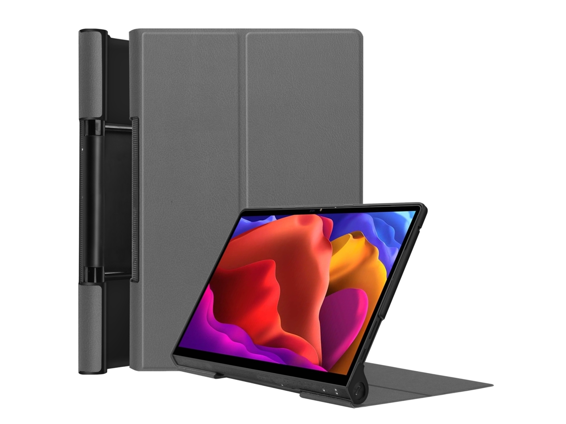 Elysve Capa Para Lenovo Yoga Pad Pro 13 Polegadas Yf K606f, Couro Pu, Suporte Ajustável, Cinza
