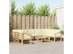 Vidaxl Conjunto De Sofás Para Exterior 10 Pcs Branco E Creme