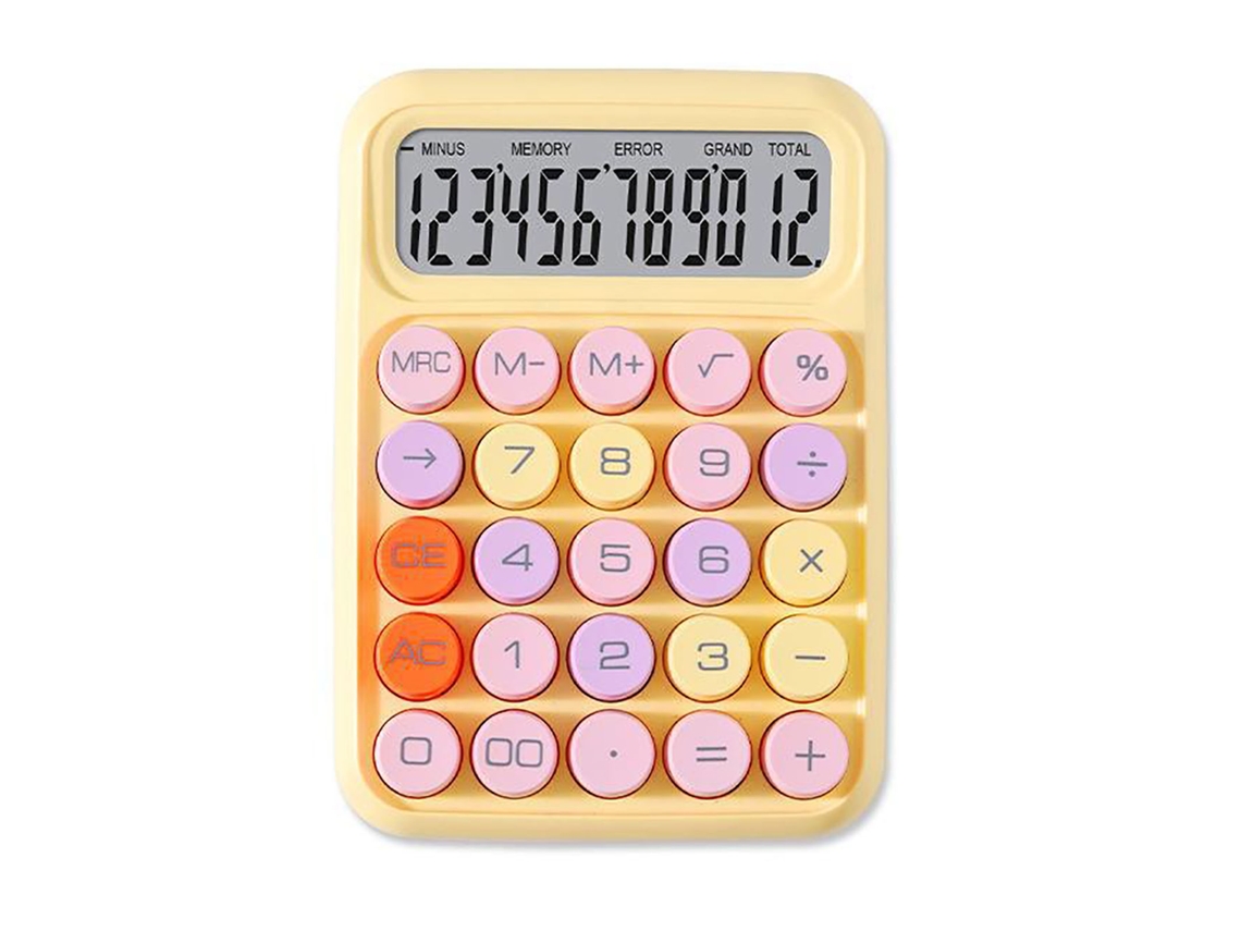 Calculadora Silenciosa Com Teclas Mecânicas Para Escritório E Escola Bateria Incluída
