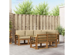 Vidaxl Conjunto De Sofás Para Exterior 7 Unid. Natural E Bege