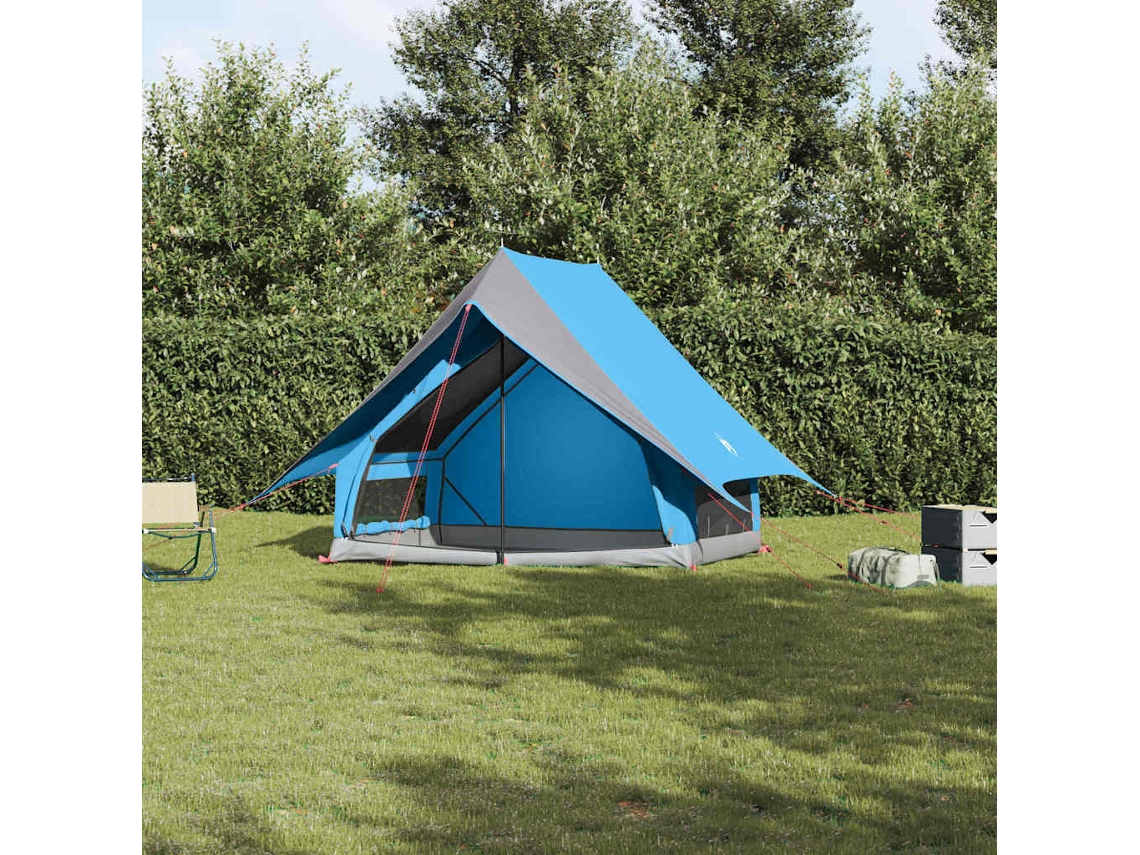 Vidaxl Barraca Familiar Com Telhado Azul E Cinza 220 X 220 X 184 Cm