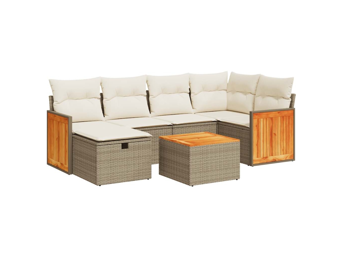 Garden Sofa Set, Garden Sofa Sets Vidaxl Bege Rattan / Vime (n/a)
