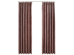Maison Exclusive - Cortinas Blackout C/ Ganchos 2 Pcs 140x245cm Veludo Rosa Antigo