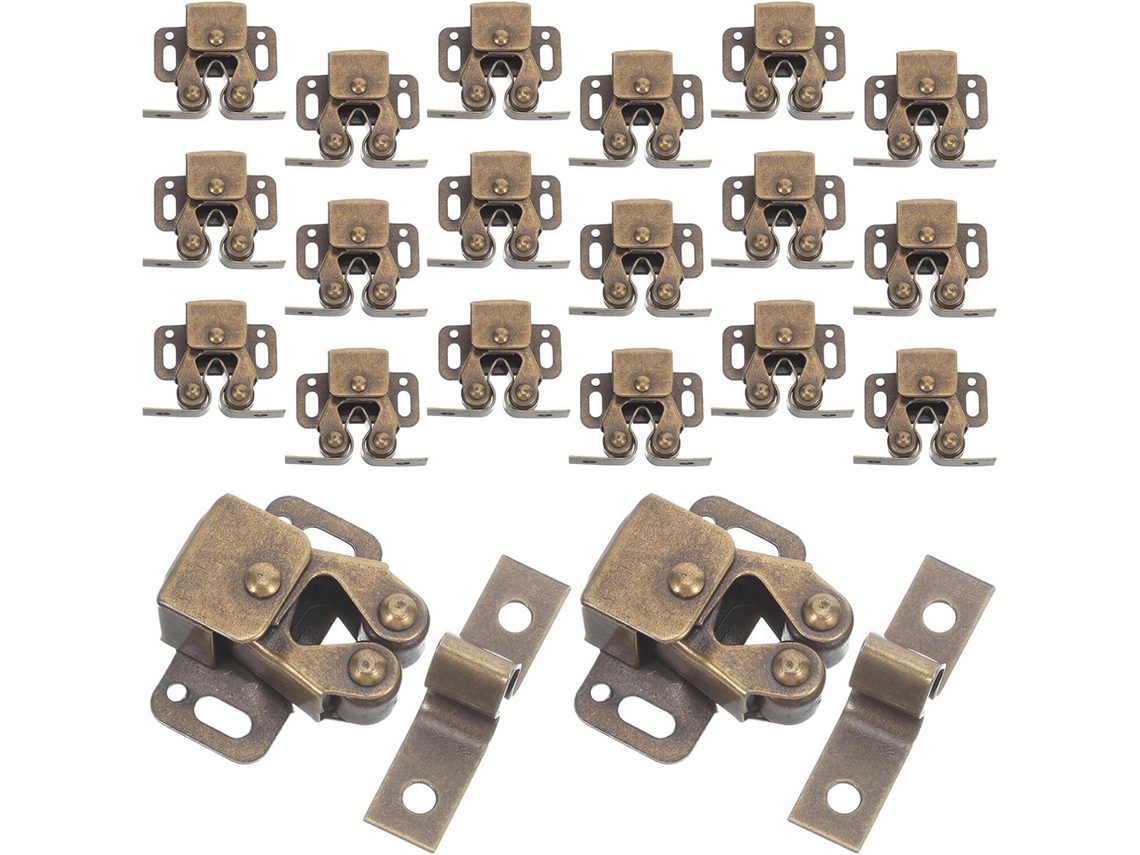 Conjunto De 20 Fechos Duplos Roletes Para Portas Armários, Com Trava, Em Metal, Ideais Para Cozinhas