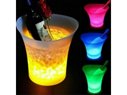Balde de Gelo Led 5 Litros, Luminária de Mesa com Mudança Cor, Refrigerador de Vinho e Bebidas BRILVIBERA
