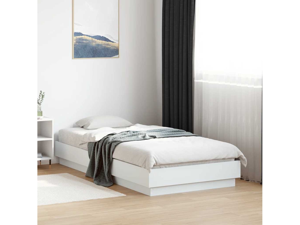 Vidaxl Estrutura de Cama 90x190 Cm Derivados de Madeira Branco