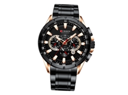 Reloj Curren Hombre Quartz De Negocio Con Caja De Aleación Y Correa De Acero Inoxidable 3 Atm Impermeable