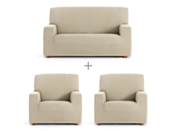 Conjunto de Capas para Sofá EYSA Troya Branco 70 X 110 X 210 Cm 3 Peças