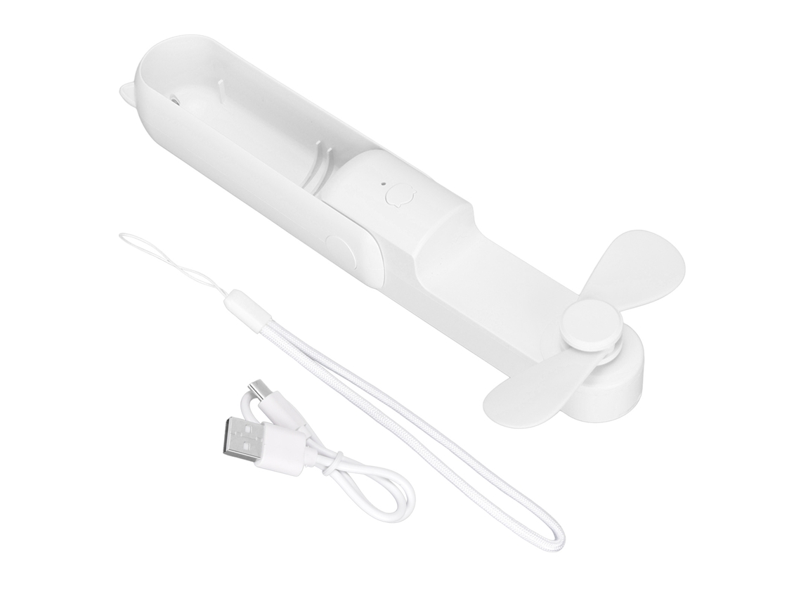 Ventilador Portátil Usb 3 Velocidades Folding Power Bank Branco