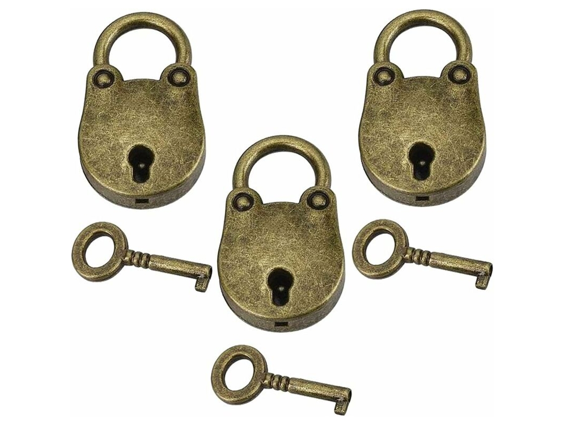 Conjunto de 3 cadeados BRILVIBERA, formato urso, com 2 chaves, para malas