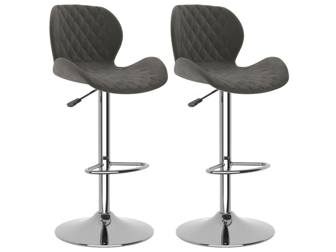 Bancos de Bar 2 Pcs Veludo Cinzento escuro MAISON EXCLUSIVE