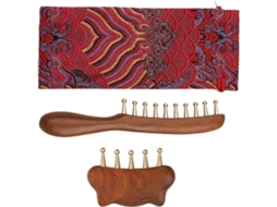 Conjunto De 2 Escovas Cabelo Relaxantes Massageador Couro Cabeludo Madeira Para Homens E Mulheres Cabelos Cacheados