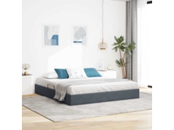 Vidaxl Cama Com Armazenamento Cinzento-escuro 193 X 203 Cm Veludo
