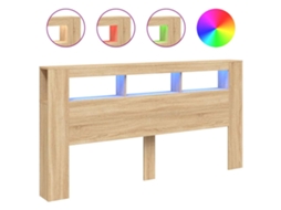 Cabeceira com Leds Derivados de Madeira Carvalho Sonoma MAISON EXCLUSIVE (200x18,5x103,5)