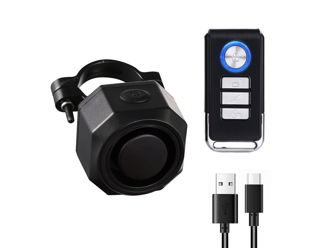 Alarme Antifurto para Bicicleta 110 Db recarregável Usb AQUAFORGE