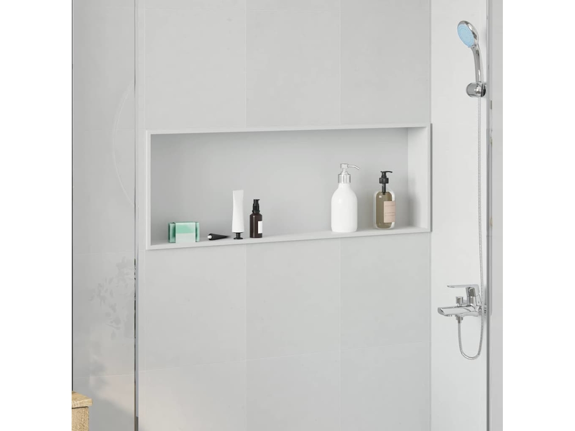 Vidaxl Nichos De Chuveiro Branco 90 X 30 X 9,5 Cm Aço Inoxidável