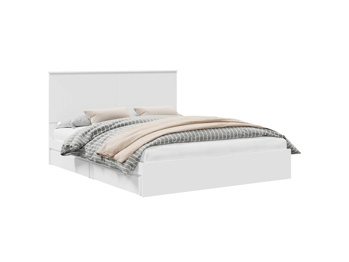 Cama com Armazenamento Branco MAISON EXCLUSIVE em Madeira Processada 160x200 cm