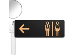 Placa De Sinalização Direcional Para Banheiro Resistente À Temperatura, Esquerda Direita Placa De Banheiro Para Montagem