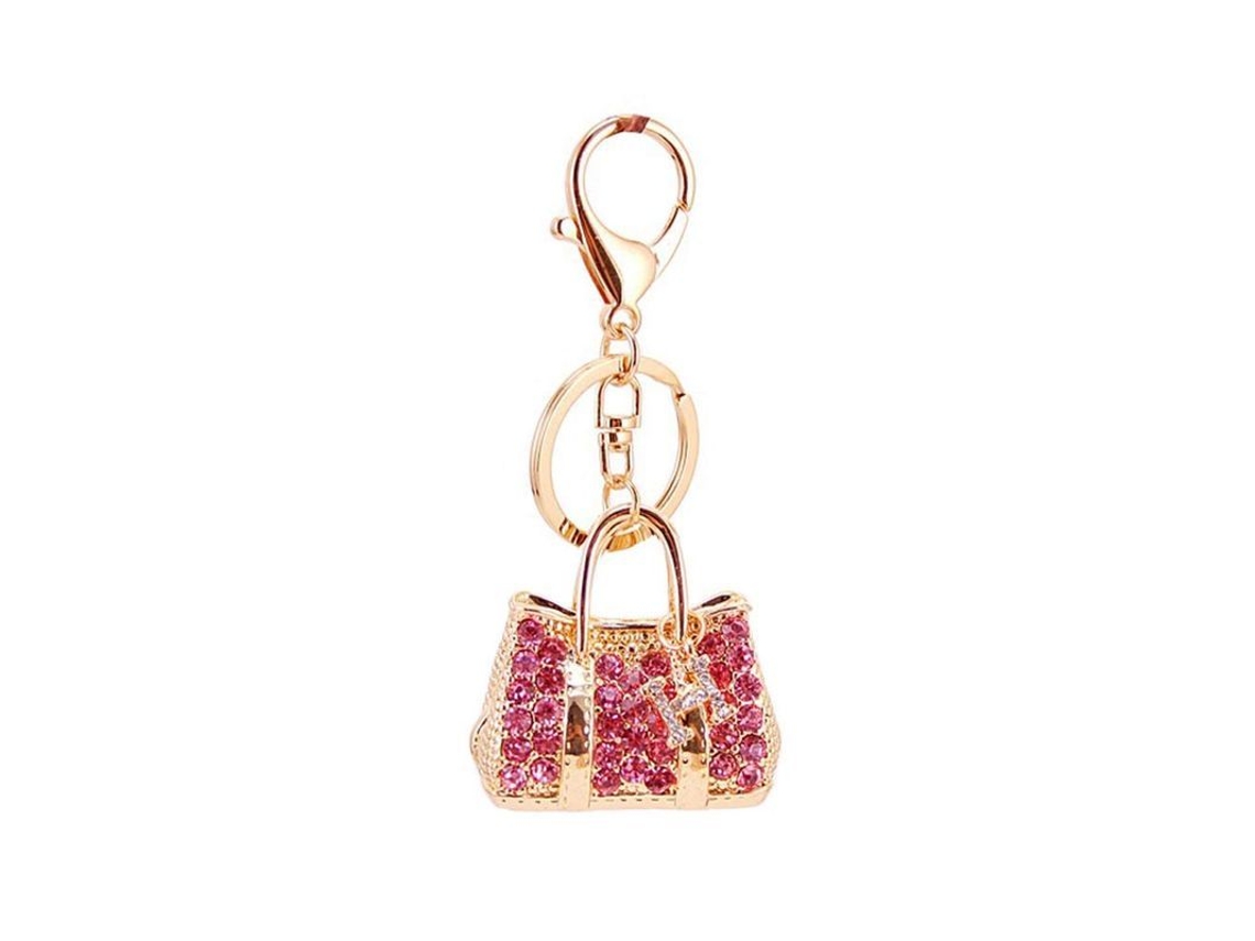 2026rebe llavero Linjou com Pedras Strass Adorno para Bolsa Carro Bonito Rosa para Mulheres Meninas