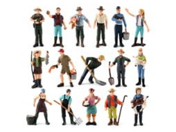 Mali 16 Peças Conjunto de Modelo de Personagem de Fazenda Simulado Brinquedo Educativo Miniatura