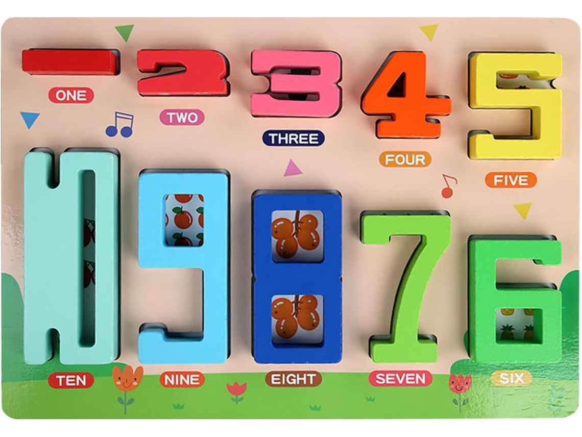 Blocos De Matemática Com Números De 1 A 10 | Blocos De Madeira Para Montar Atividades De Aprendiza Vayotoy