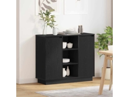 Vidaxl Aparador Led Carvalho Preto 90 X 32 X 75 Cm