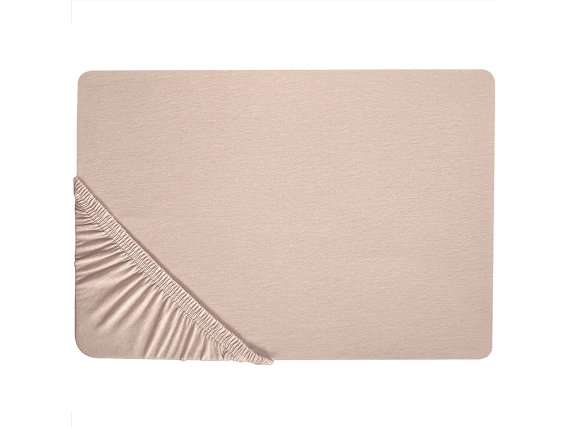 Sábana Beliani Hofuf De Algodón Beige 180x200x25