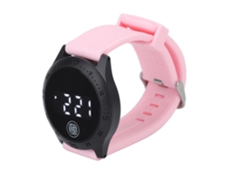 Relógio Digital Led Estilo Coreano À Prova D'água Touch Pulseira Rosa Casco Preto Para Homens Mulheres Estudantes
