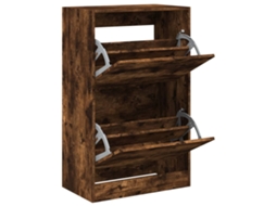 Shoe Cabinet, Shoe Cabinets Vidaxl Marrom Madeira Processada (60 X 34 X 96.5 Cm)
