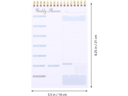 Planificador Hebdomadaire Papier Blanc Fácil De Déchirer, Bloc-notes Agenda Portátil A5 Com Design Simples