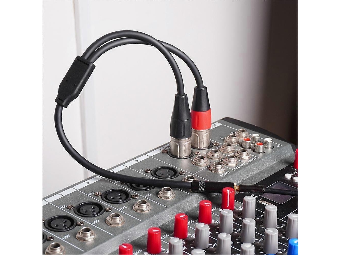 Adaptador duplo XLR para fêmea de 1/8", cabo de microfone fêmea com mini jack balanceado, para mixagem de alto-falantes Slowmoose (3,5 mm)