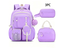Conjunto de Mochila Escolar De Menina CUICH (roxa)